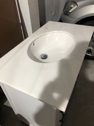 Mueble baño mármol blanco - 4 cajones