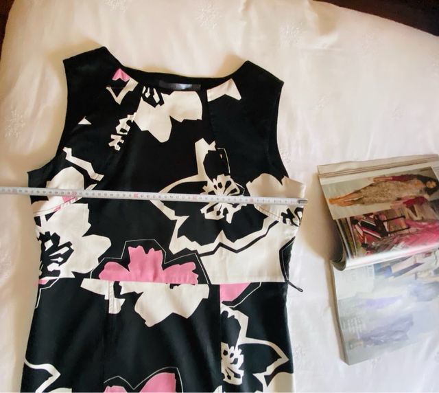 Vestido flores negro ,rosa y blanco para Eventos