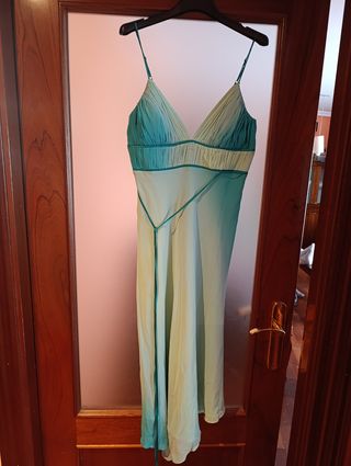 Vestido seda turquesa - Fiesta