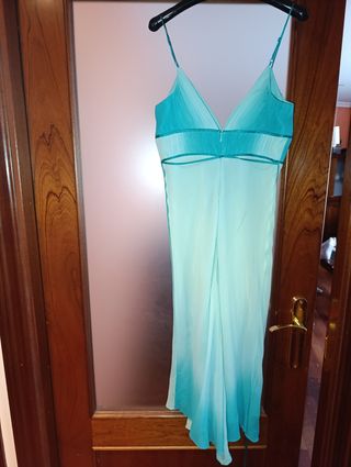 Vestido seda turquesa - Fiesta