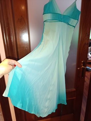 Vestido seda turquesa - Fiesta