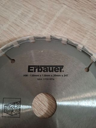 Disco sierra circular madera Erbauer 160mm 24 dien