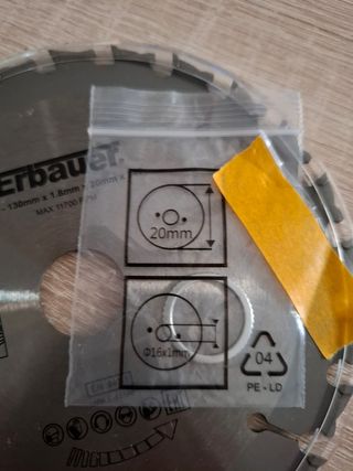 Disco sierra circular madera Erbauer 160mm 24 dien