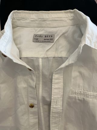 Camisa Zara Boys niño talla 9/ 10 140 cm blanca