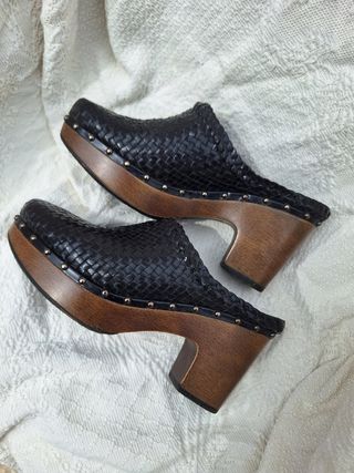 Zuecos Pons Quinrana trenzados negros