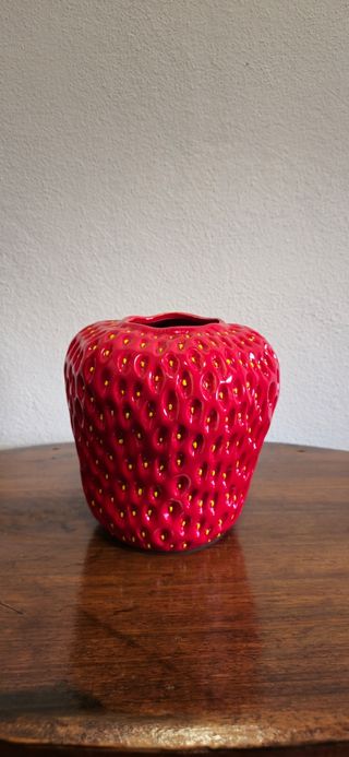 Vaso Morango Cerâmica - Decorativo