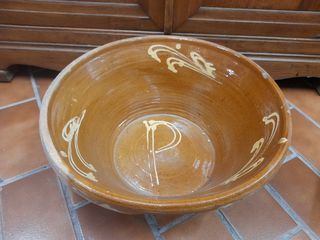 Lebrillo barro cocido antiguo