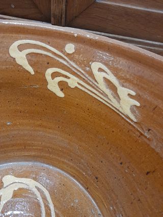 Lebrillo barro cocido antiguo