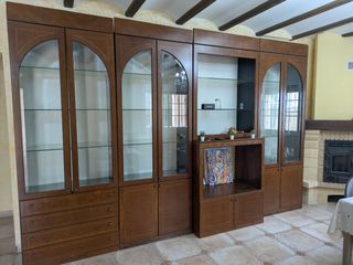 Mueble salón madera - Vitrinas