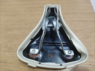 Sillín bici vintage blanco