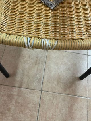 Silla de mimbre y aluminio - 4 unidades