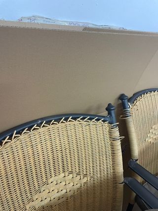 Silla de mimbre y aluminio - 4 unidades