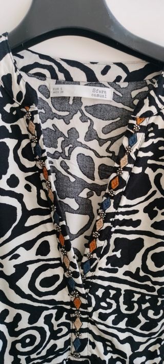 Vestido Sfera estampado blanco y negro