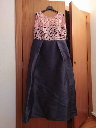 Vestido fiesta Vértice Gala azul y rosa