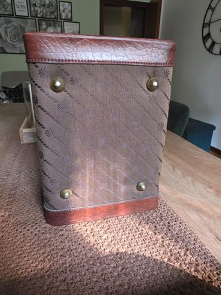 Beauty case vintage marrone