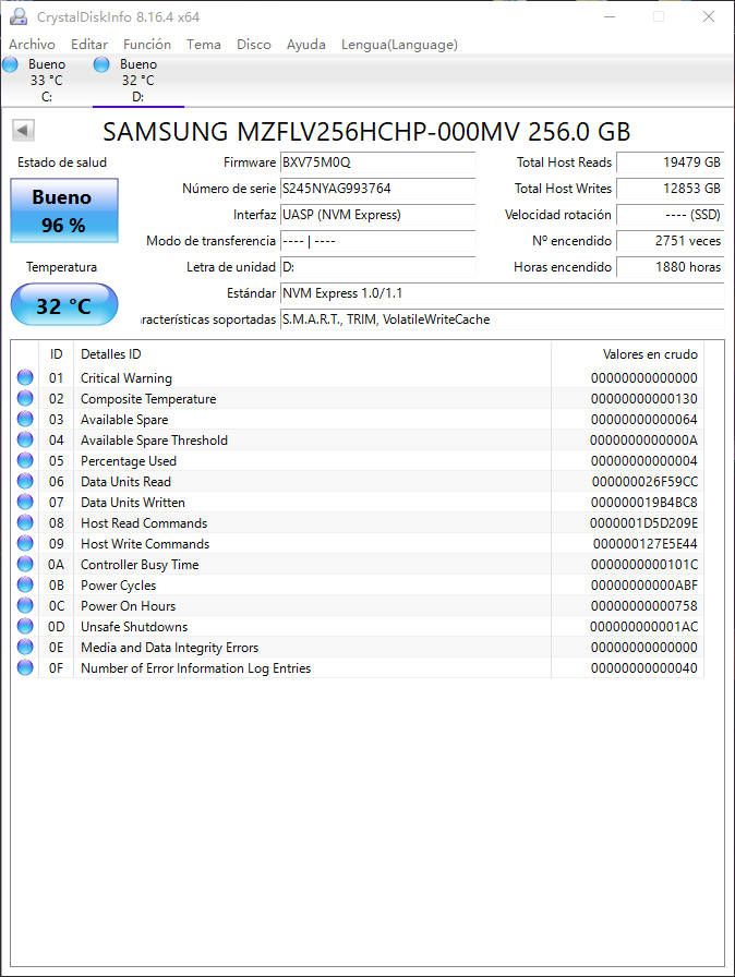 SAMSUNG 256GB NVME M2#993764
