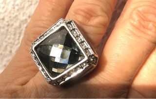 Anillo Plateado Brillante Talla 13