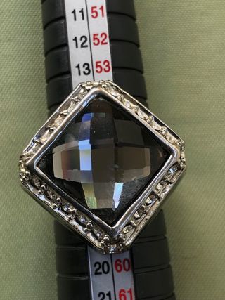 Anillo Plateado Brillante Talla 13