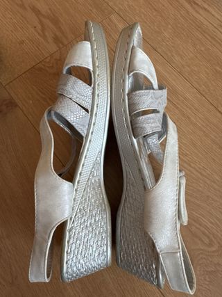 Sandalias piel Mujer 40 - Plata