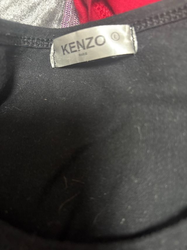 Camiseta Kenzo Negra Rosa Talla 6