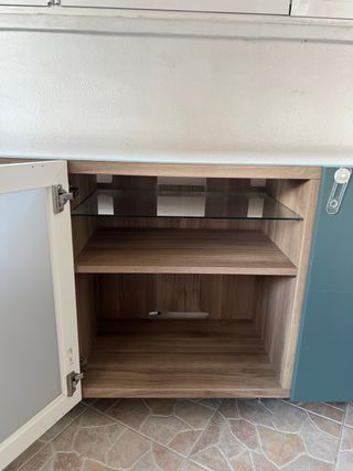 Mueble TV Ikea BESTA -  Teal & Blanco