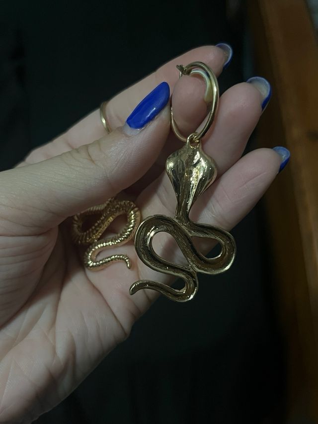 Pendientes Serpiente Dorados