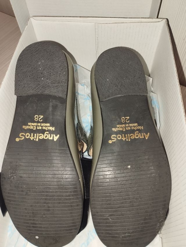Zapatos Angelitos,piel,gris,28