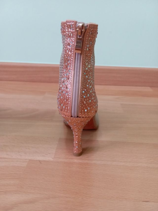 Botines baile Lau Champagne 7,5 centímetros