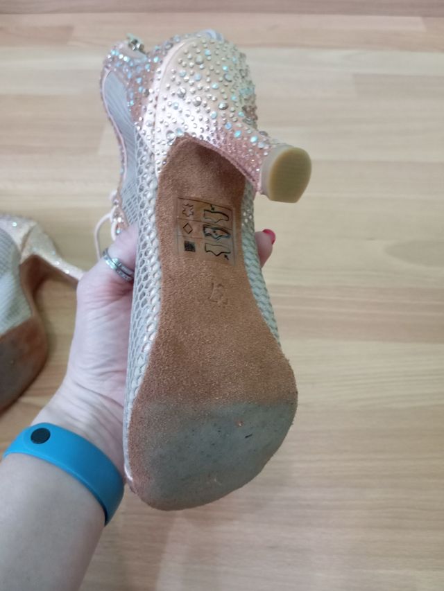 Botines baile Lau Champagne 7,5 centímetros