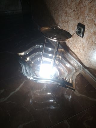 Lámpara salón dorada cristal vintage