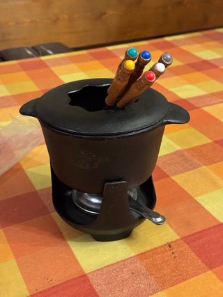 Fondue hierro fundido - 6 tenedores