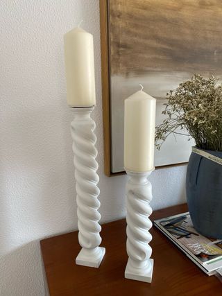 2 Candelabros madera