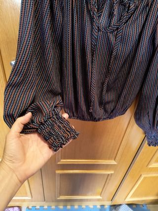 Blusa negra y marrón - Talla única