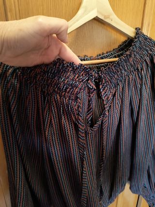 Blusa negra y marrón - Talla única