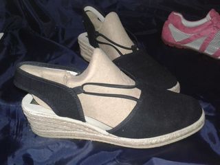 2 sandalias ISASA esparto CUÑA y tiras velcro 39