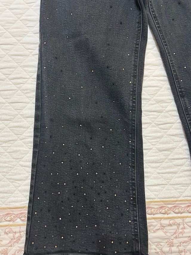 Jeans neri bambina brillantini