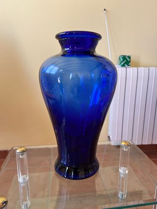 Jarrón azul cristal