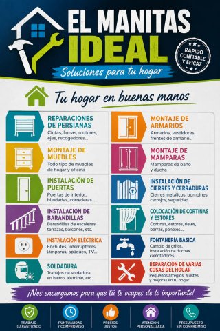Montador muebles, lamparas, mamparas, puertas,...