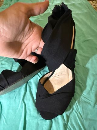 Sandalias cuña negras