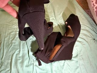 Sandalias cuña negras