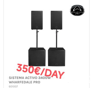Sonido para eventos: 2 altavoces + 2 subwoofers