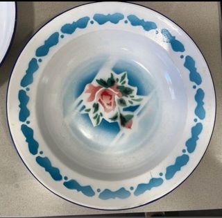 3 Platos antiguos metal/porcelana