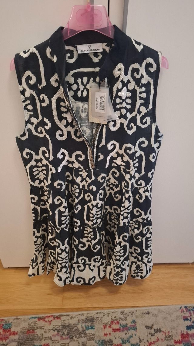 Vestido LOLA CASADEMUNT blanco y negro