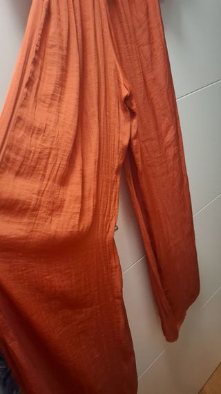 Conjunto pantalón y top - Naranja y blanco