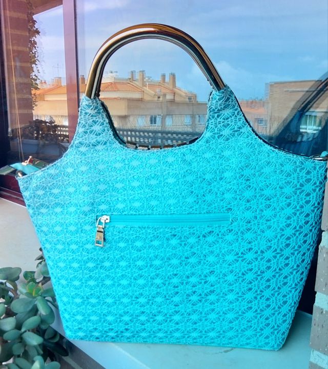 Bolso turquesa - Asa dorada