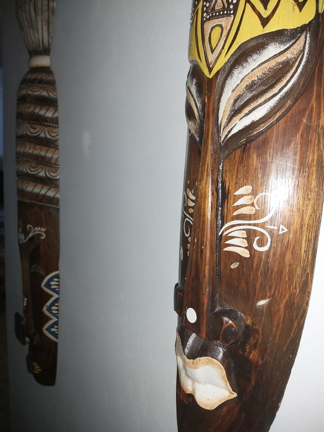 Máscara de madera tallada 2 unidades