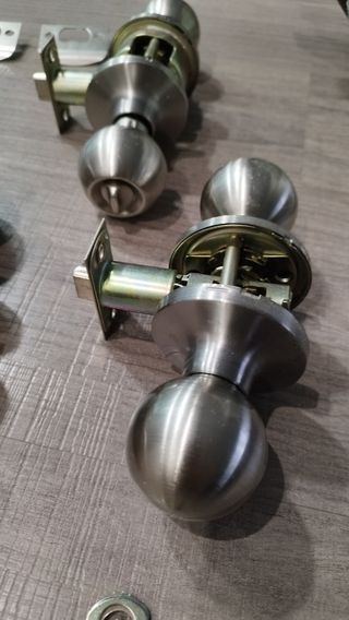 6 Pomos puerta acero inox redondos