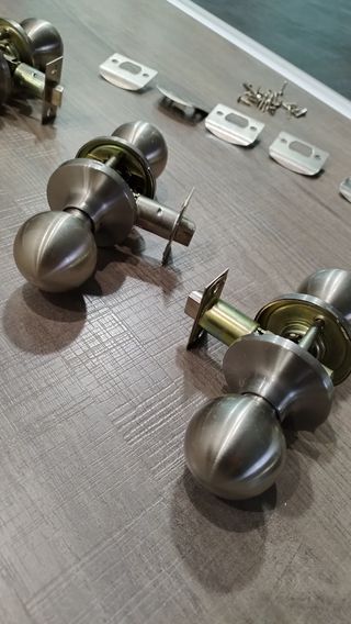 6 Pomos puerta acero inox redondos