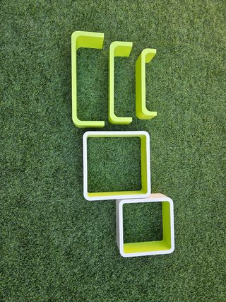 Estanterías de pared - 5 uds. - Verde & Blanco