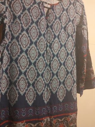 Vestido túnica boho multicolor